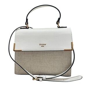 Dune London Satchel Bag Womens Medium White Beige Good Two-Tone Crossbody